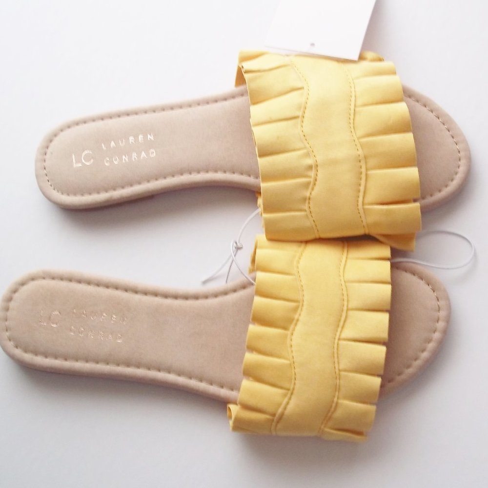 LC Lauren Conrad Yellow Slide Sandal NEW - Picture 3 of 6
